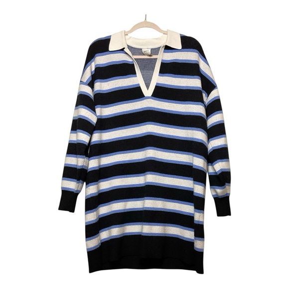 Women’s Anthropologie Maeve striped, long sleeve, collared dress, size medium - Picture 1 of 4